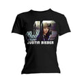 Justin Bieber Ladies T-Shirt: Photo Black (Black) (Skinny Fit)