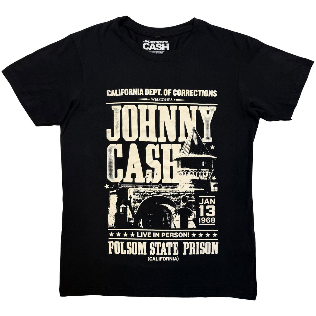 Johnny Cash Unisex Premium Carbon T-Shirt: Prison Poster (Black)