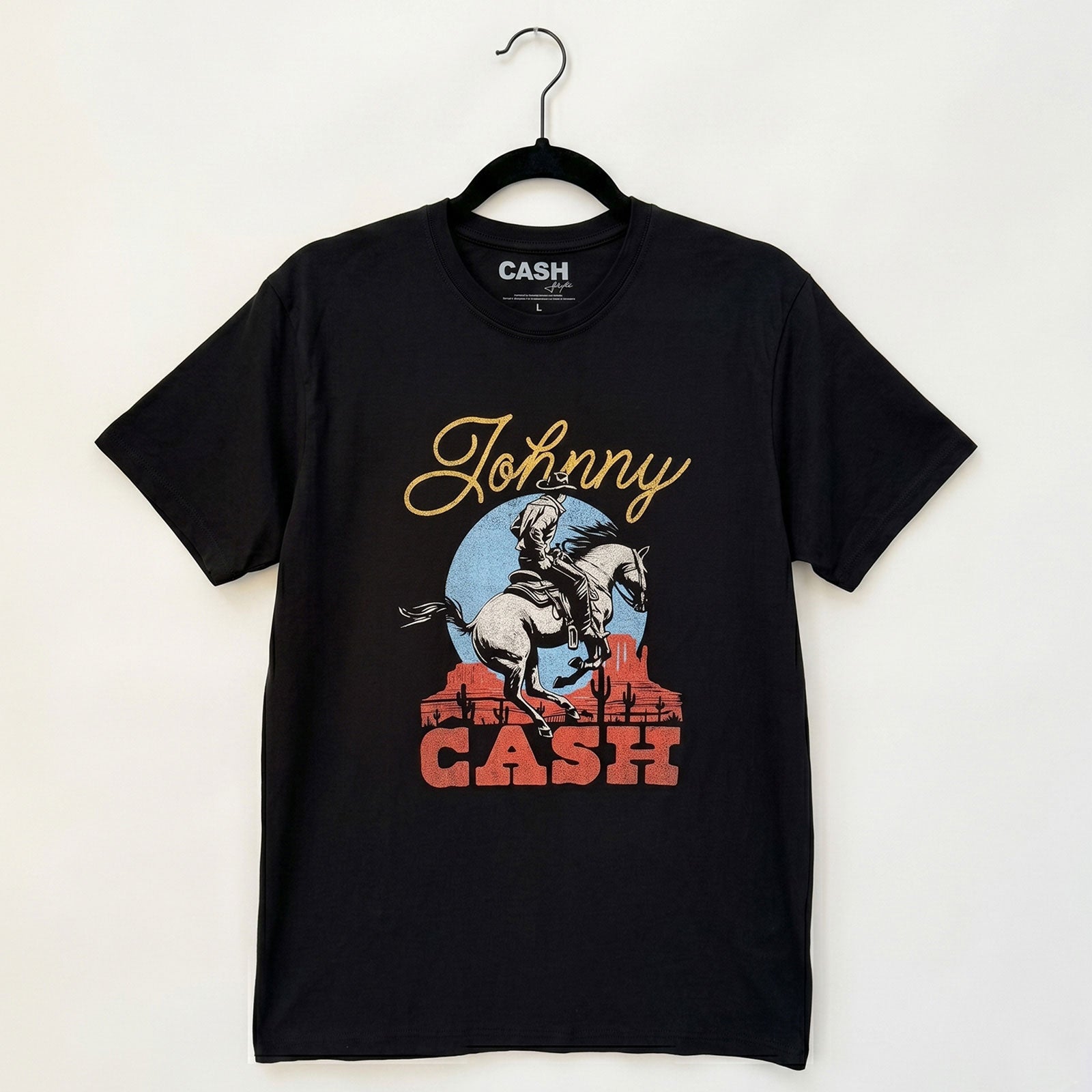 Johnny Cash Unisex Premium Carbon T-Shirt: Cowboy (Black)