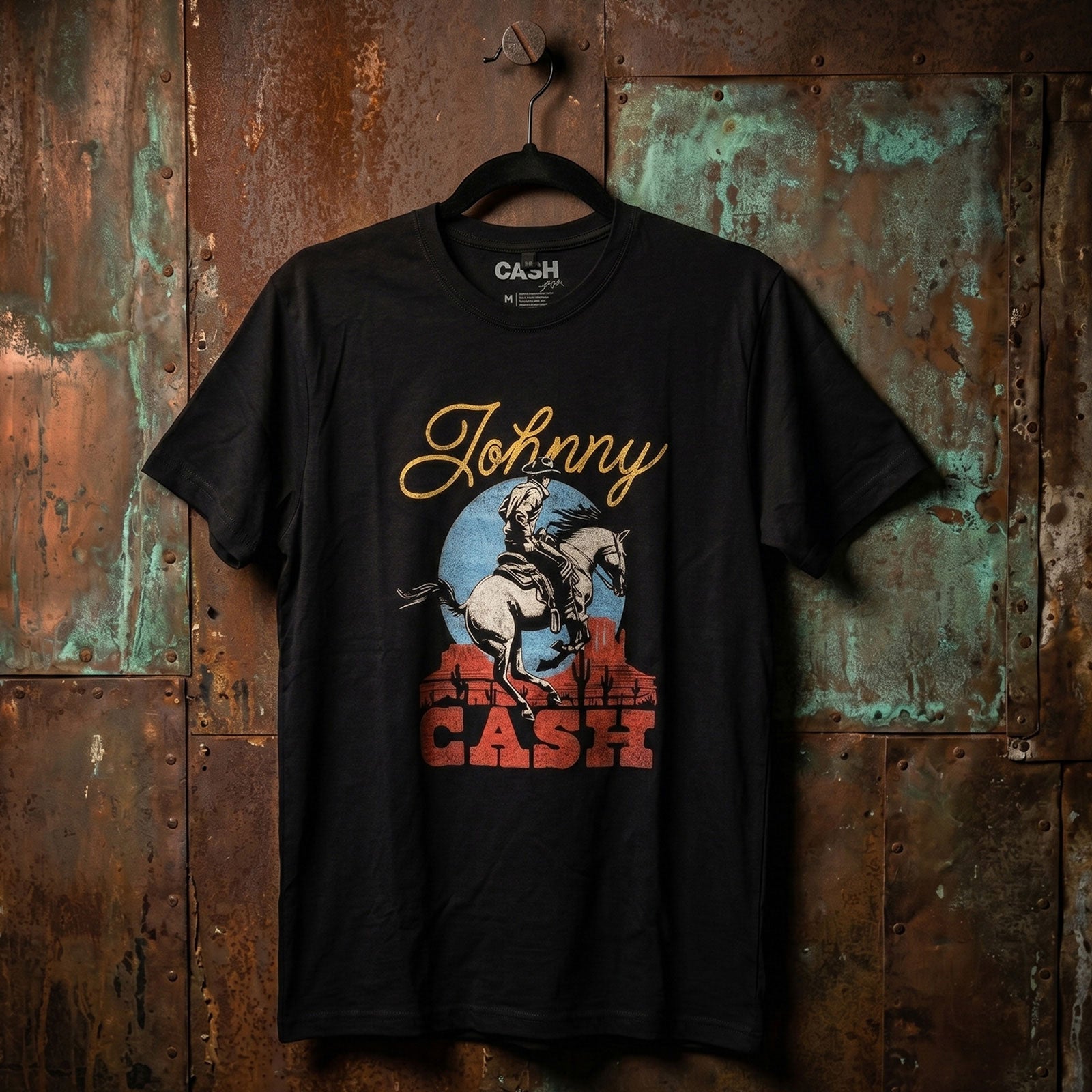 Johnny Cash Unisex Premium Carbon T-Shirt: Cowboy (Black)
