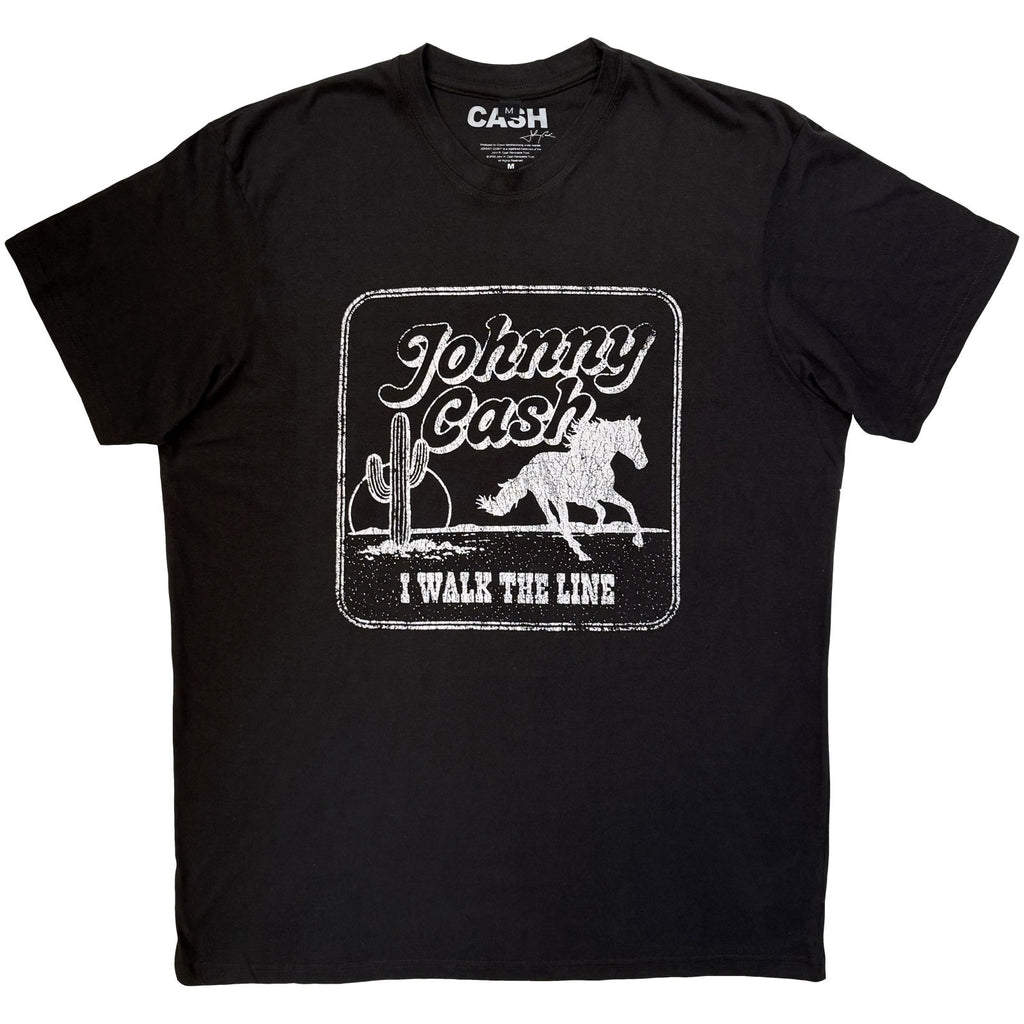 Johnny Cash Unisex Premium Carbon T-Shirt: I Walk The Line (Black)