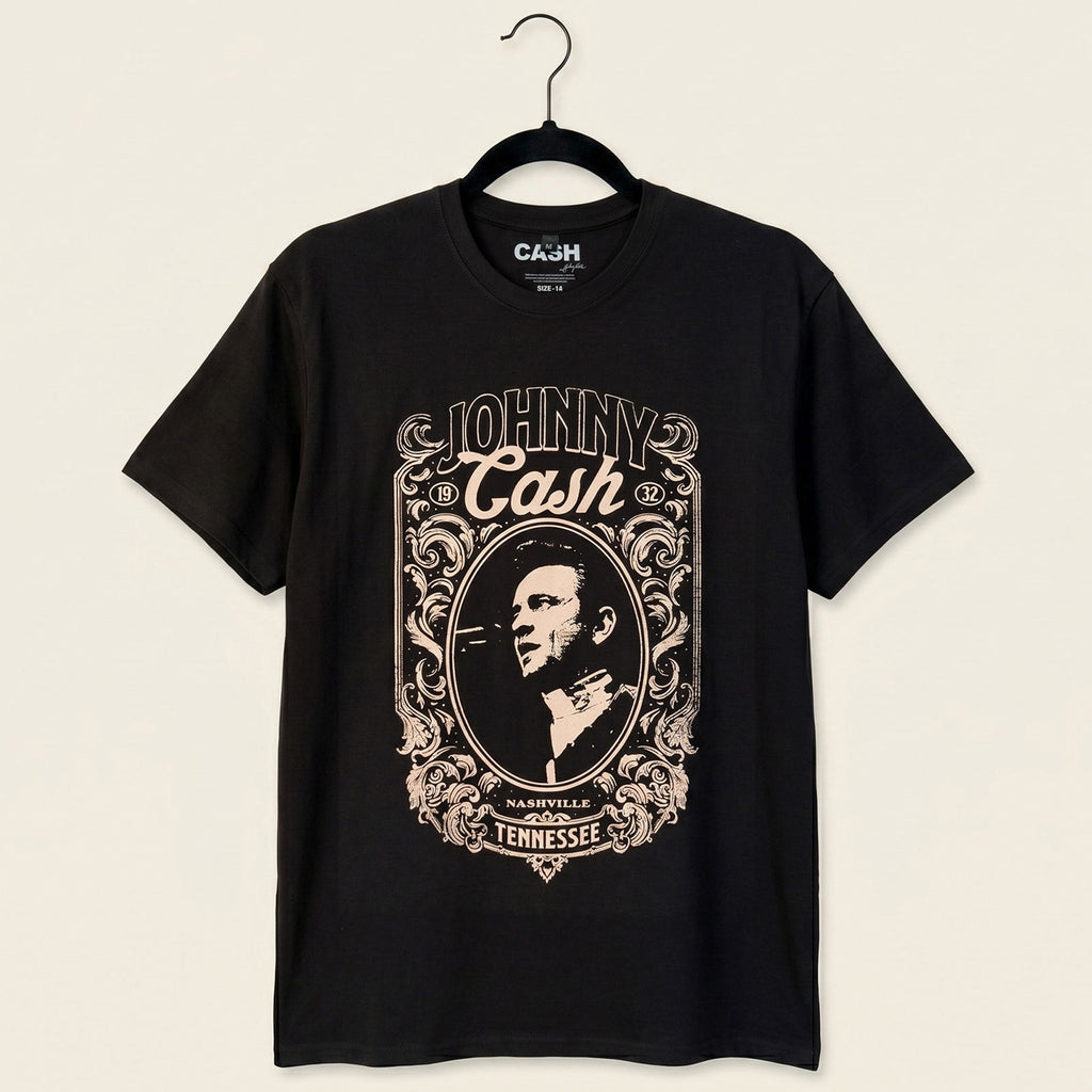 Johnny Cash Unisex Premium Carbon T-Shirt: Nashville (Black)