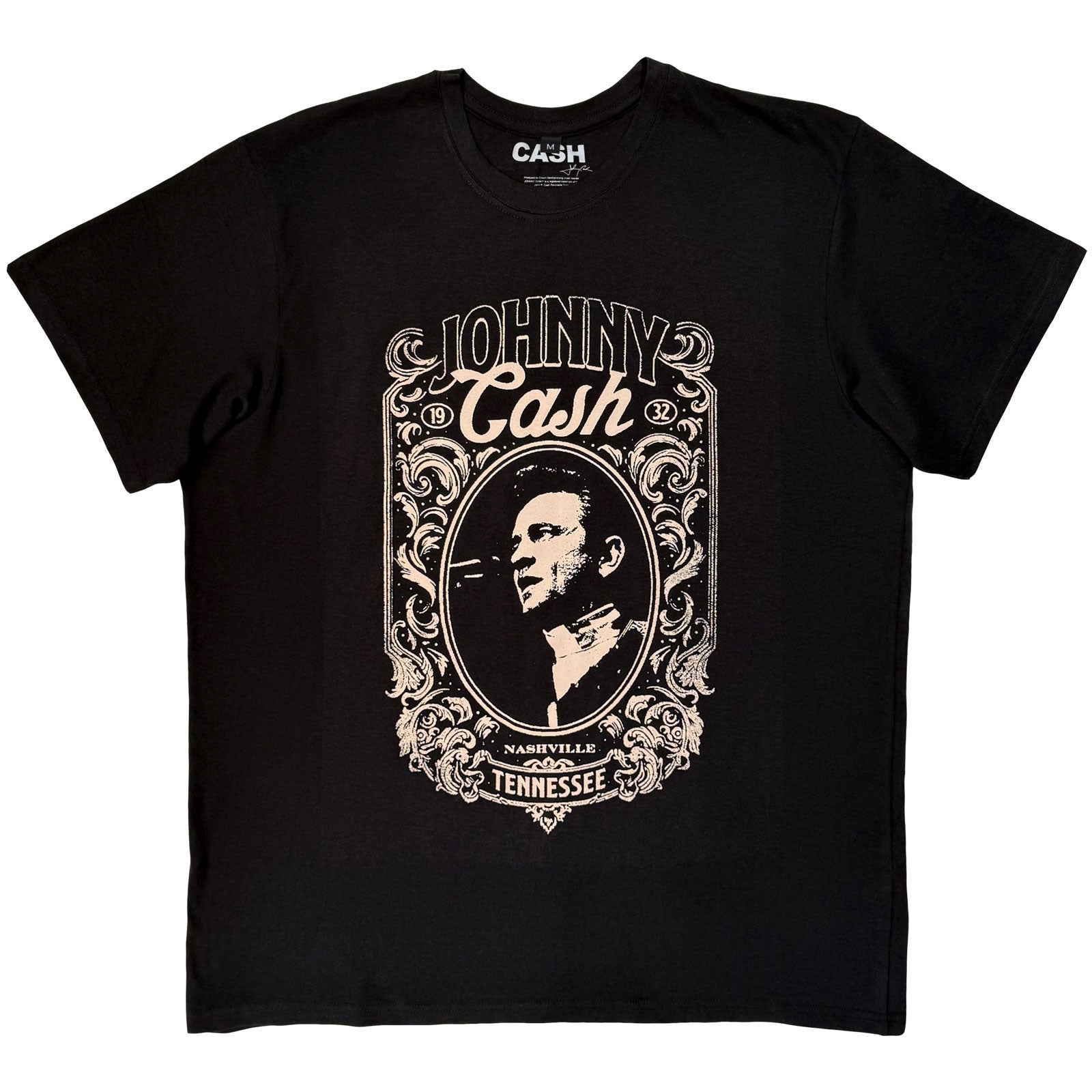 Johnny Cash Unisex Premium Carbon T-Shirt: Nashville (Black)