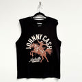 Johnny Cash Unisex Tank T-Shirt: Nashville Concert (Black)
