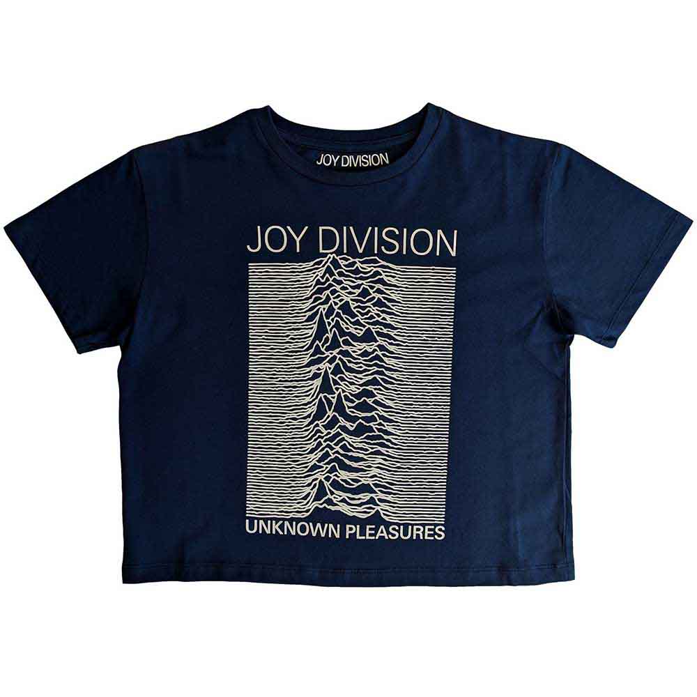 Joy Division Ladies Crop Top: Unknown Pleasures (Denim Blue)