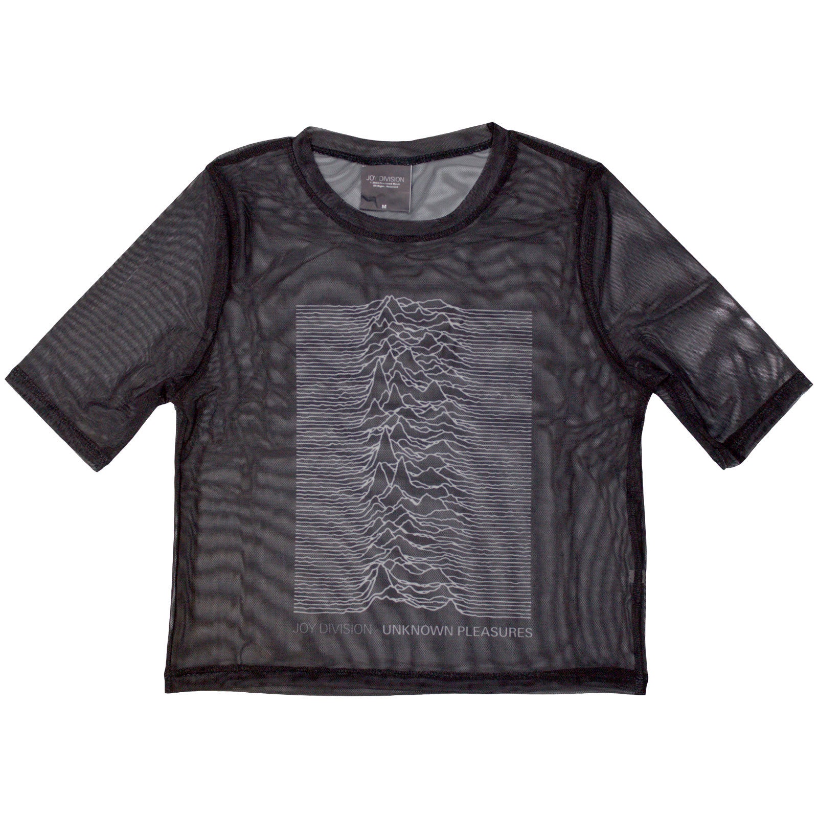 Joy Division Ladies Mesh Crop Top: Unknown Pleasures (Black)
