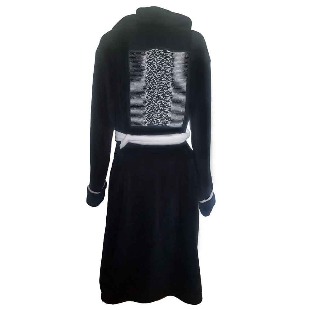 Joy Division Unisex Bathrobe: Unknown Pleasures (Black) (Back Print)