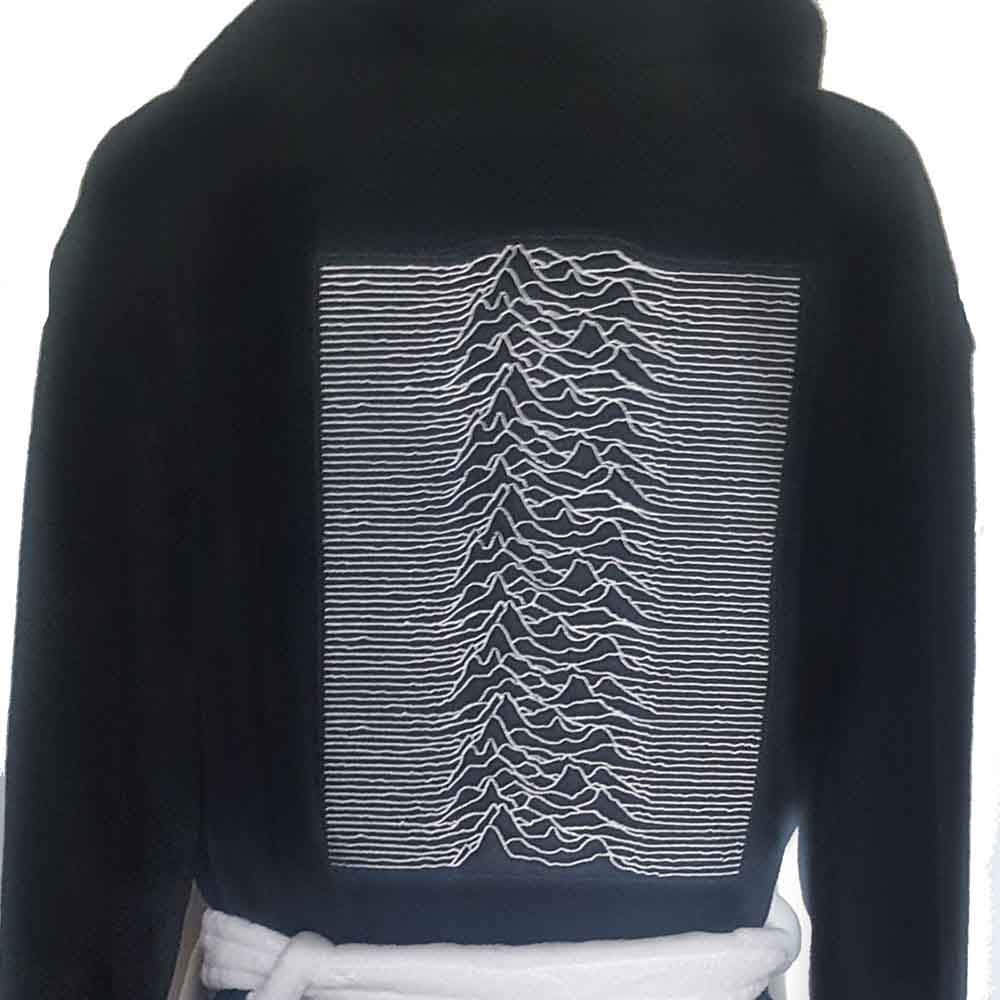 Joy Division Unisex Bathrobe: Unknown Pleasures (Black) (Back Print)