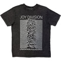 Joy Division Unisex Stone Wash T-Shirt: Unknown Pleasures (Charcoal Grey)