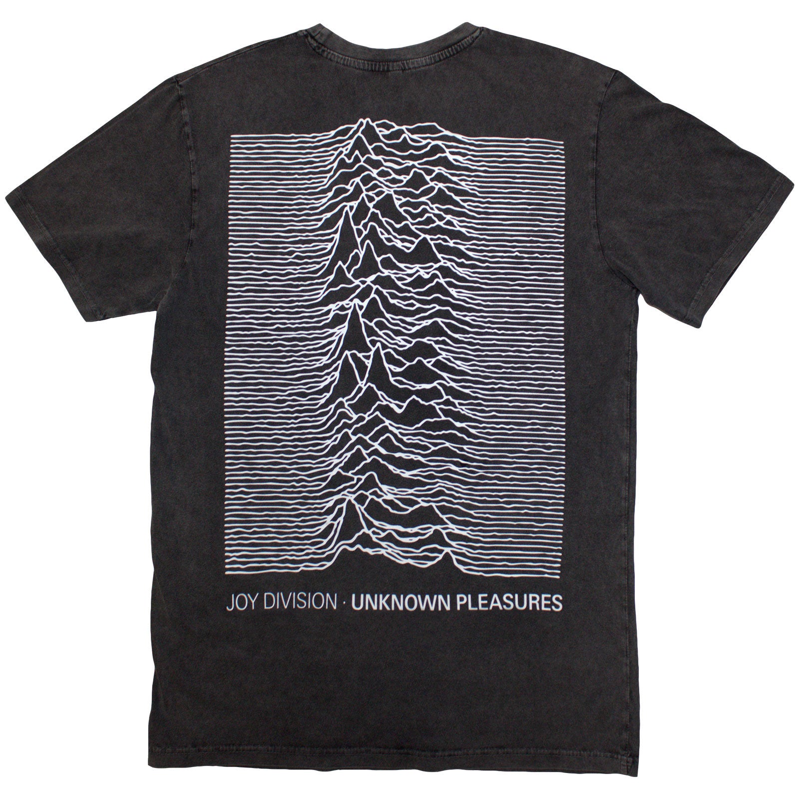 Joy Division Unisex Stone Wash T-Shirt: Pulsar Pocket Wave (Charcoal Grey) (Back Print)