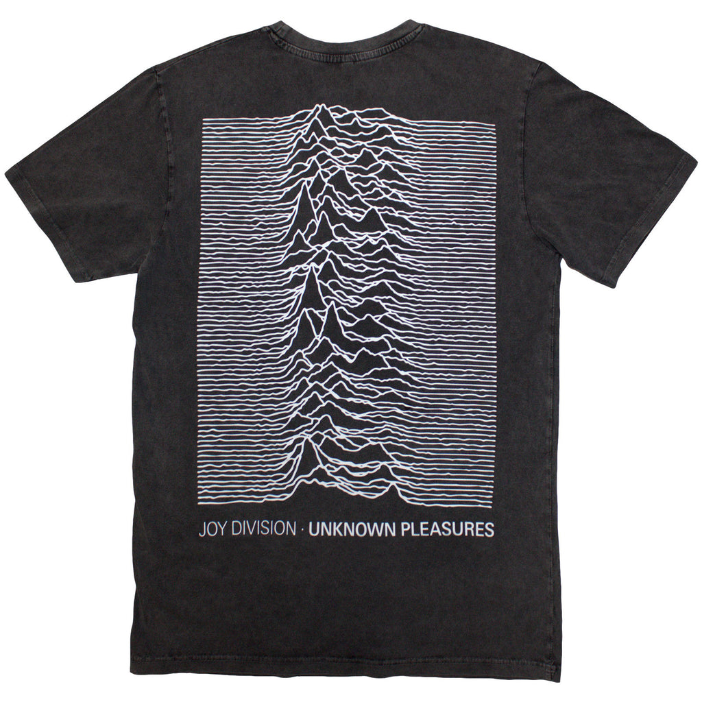 Joy Division Unisex Stone Wash T-Shirt: Pulsar Pocket Wave (Charcoal Grey) (Back Print)