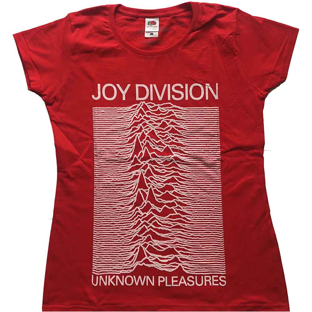Joy Division Ladies T-Shirt: Unknown Pleasures (Red)