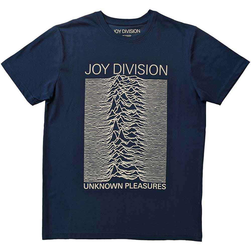 Joy Division Unisex T-Shirt: Unknown Pleasures FP (Denim Blue)