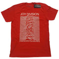 Joy Division Unisex T-Shirt: Unknown Pleasures White On Red (Red)