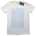 Joy Division Unisex T-Shirt: Unknown Pleasures Blue on White (White)
