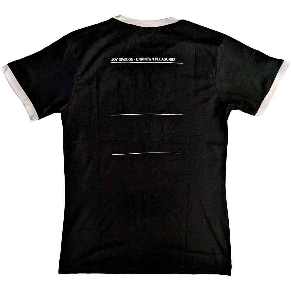 Joy Division Unisex Ringer T-Shirt: Unknown Pleasures (Black) (Back Print)
