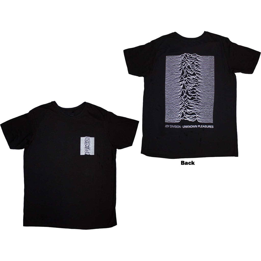 Joy Division Unisex T-Shirt: Pulsar Pocket Wave (Black) (Back Print)