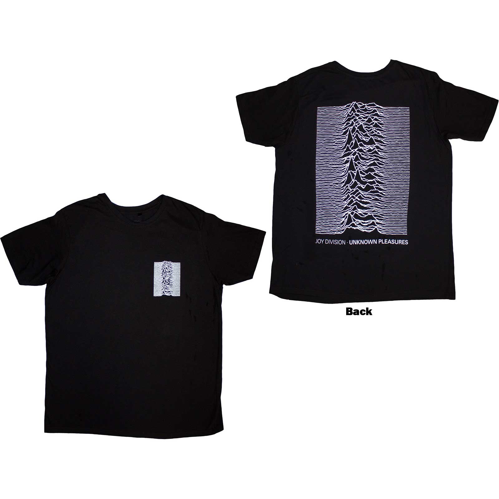 Joy Division Unisex T-Shirt: Pulsar Pocket Wave (Black) (Back Print)