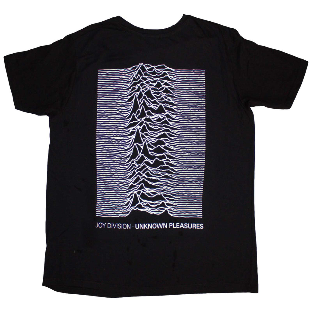 Joy Division Unisex T-Shirt: Pulsar Pocket Wave (Black) (Back Print)