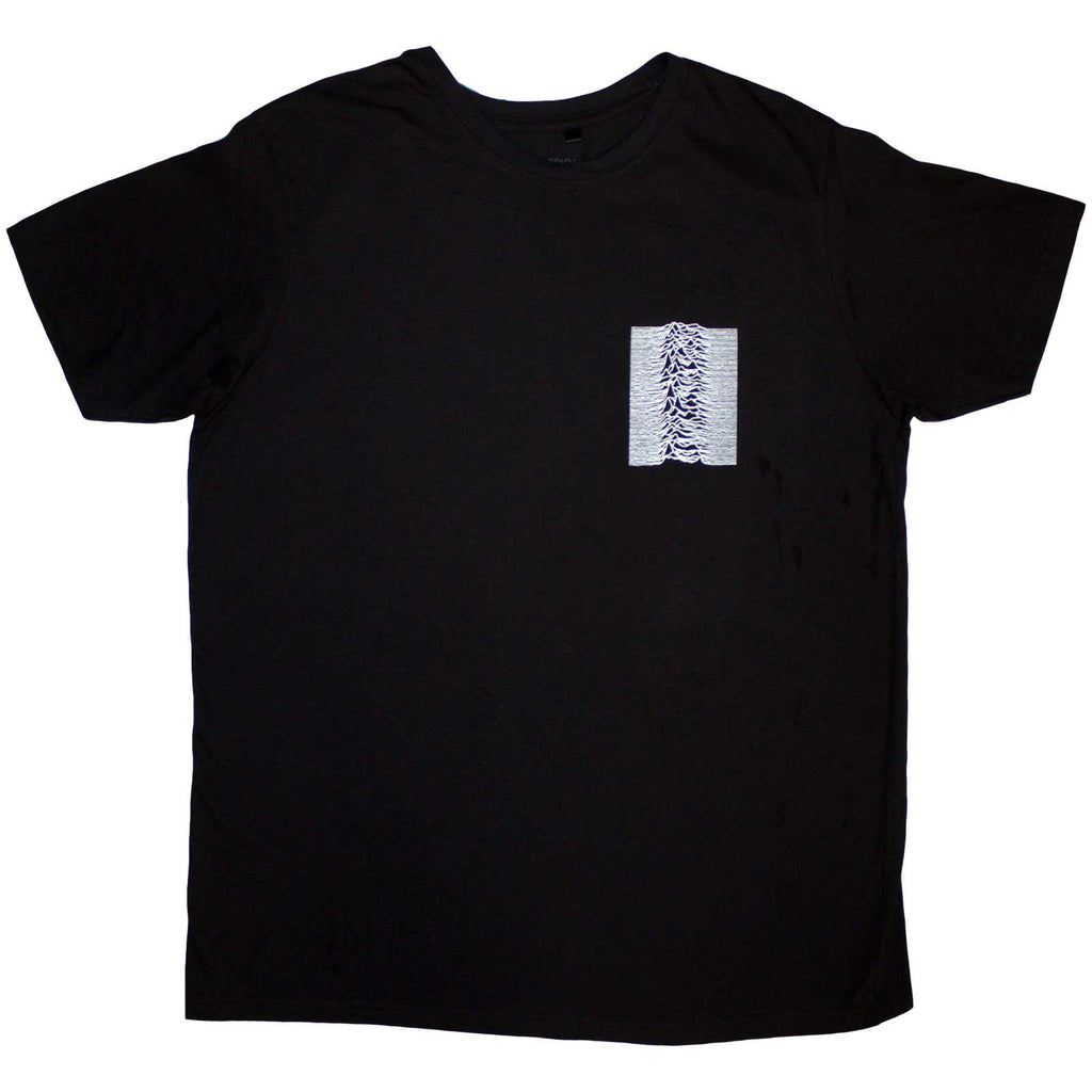 Joy Division Unisex T-Shirt: Pulsar Pocket Wave (Black) (Back Print)
