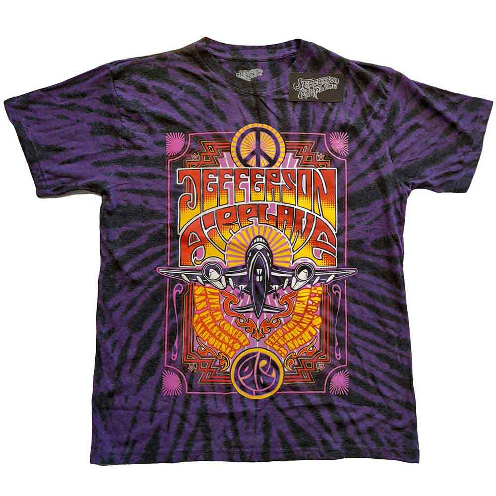 Jefferson Airplane Unisex T-Shirt: Live in San Francisco, CA (Purple) (Wash Collection)