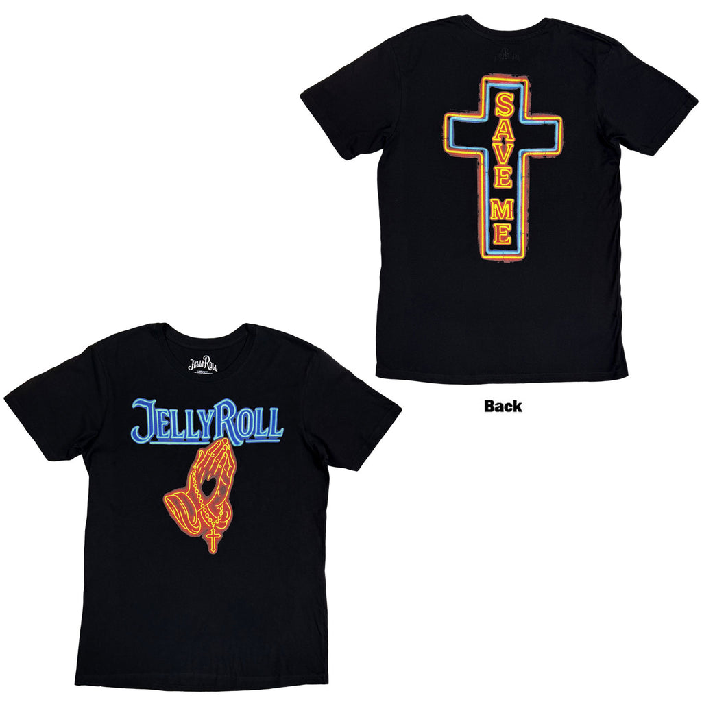 Jelly Roll Unisex T-Shirt: Save Me Neon (Black) (Back Print)