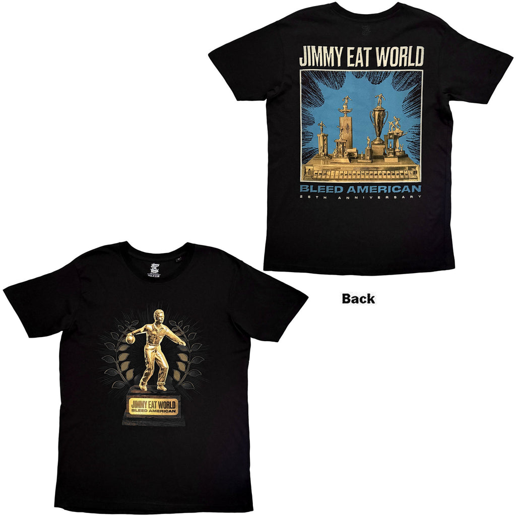 Jimmy Eat World Unisex T-Shirt: Bleed American (Black) (Back Print)