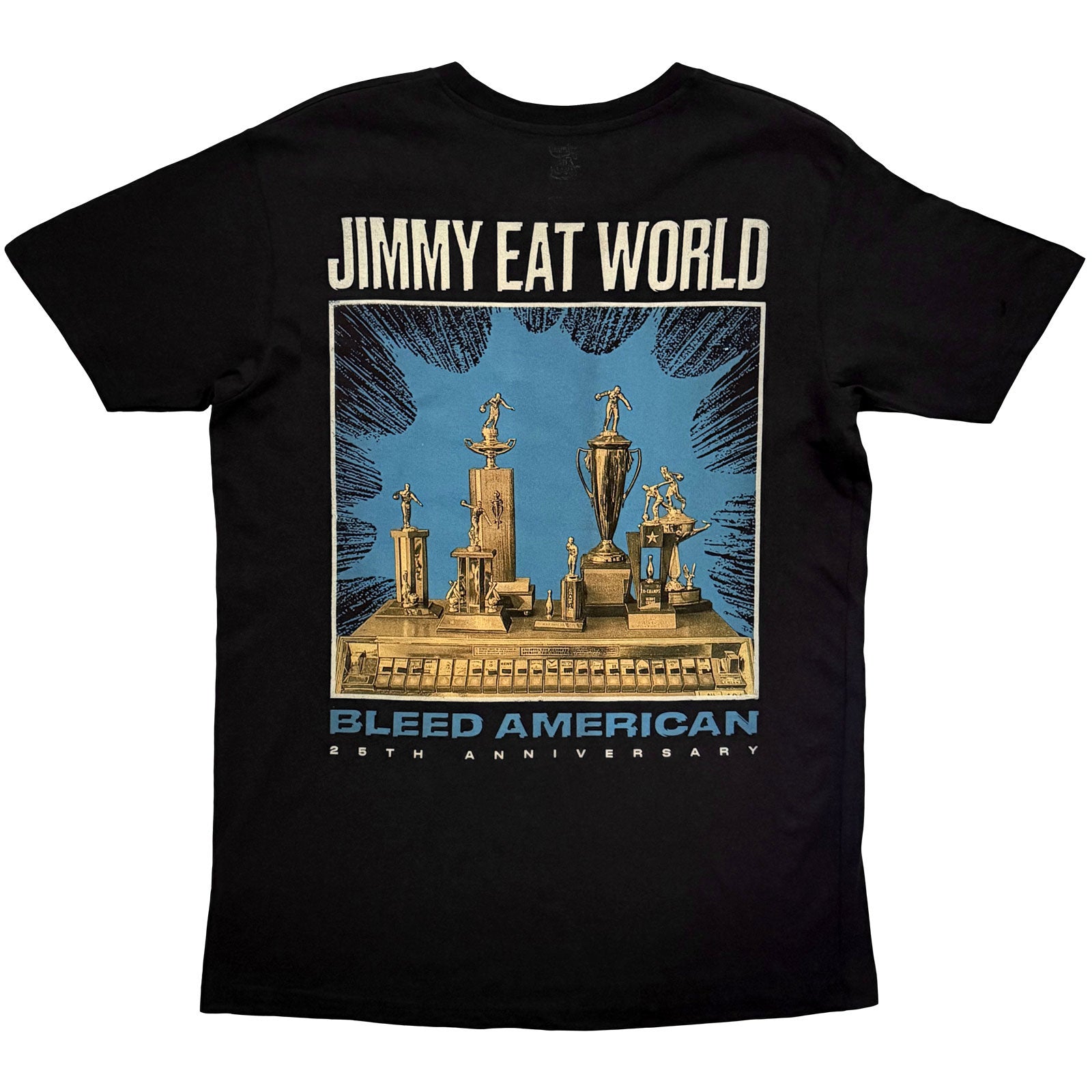 Jimmy Eat World Unisex T-Shirt: Bleed American (Black) (Back Print)