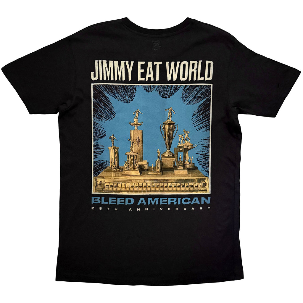 Jimmy Eat World Unisex T-Shirt: Bleed American (Black) (Back Print)