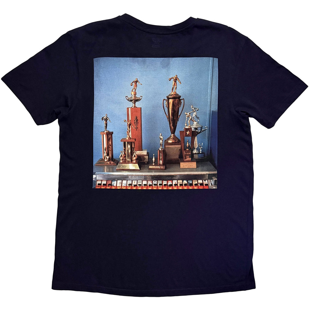 Jimmy Eat World Unisex T-Shirt: Bleed American Twist (Navy Blue) (Back Print)