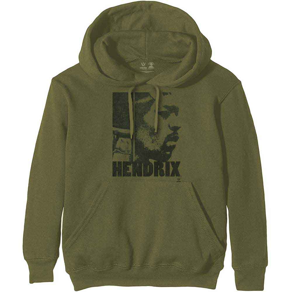 Jimi Hendrix Unisex Pullover Hoodie: Let Me Live (Khaki Green)