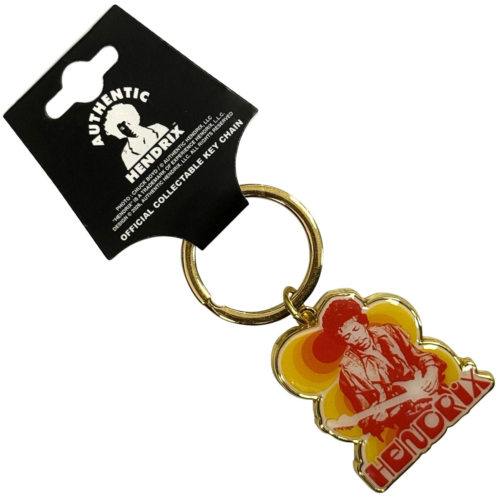 Jimi Hendrix Keychain: Jimi & Guitar