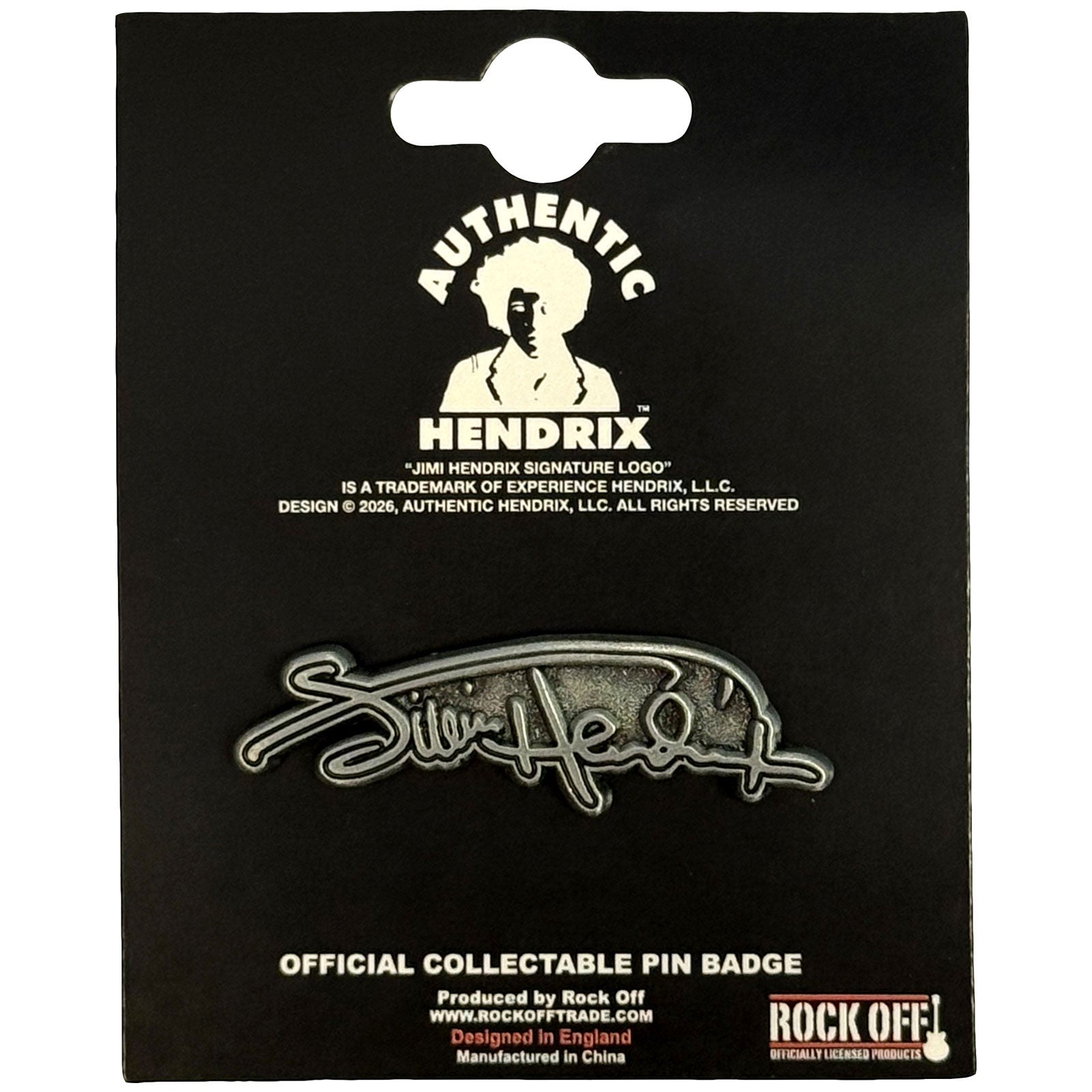 Jimi Hendrix Pin Badge: Signature Logo