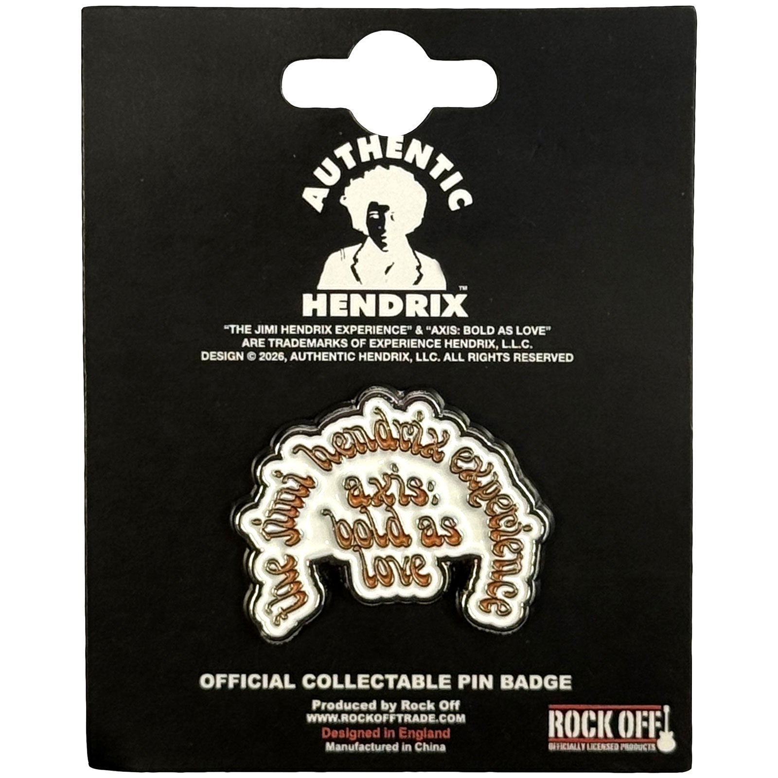Jimi Hendrix Pin Badge: Axis