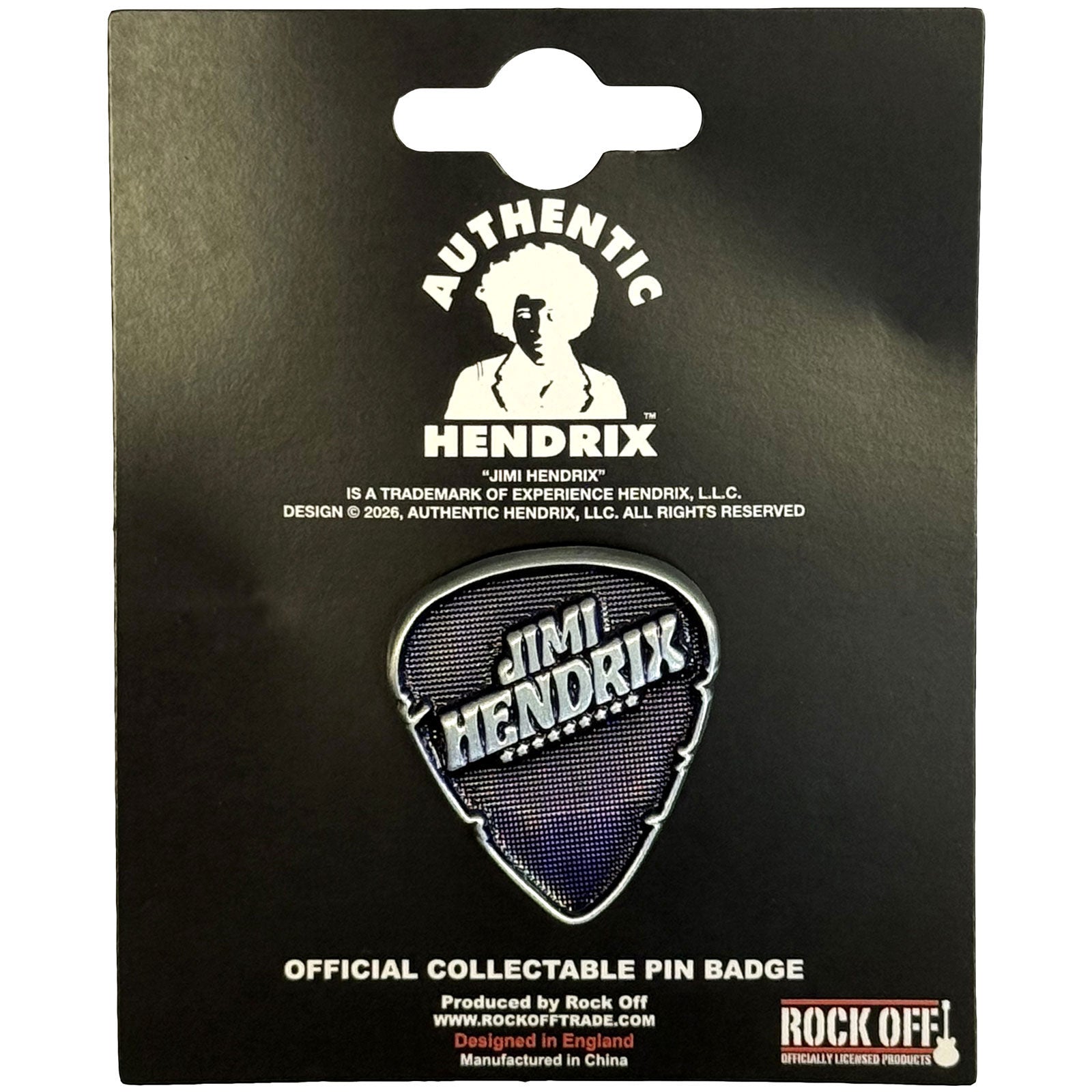 Jimi Hendrix Pin Badge: Plectrum