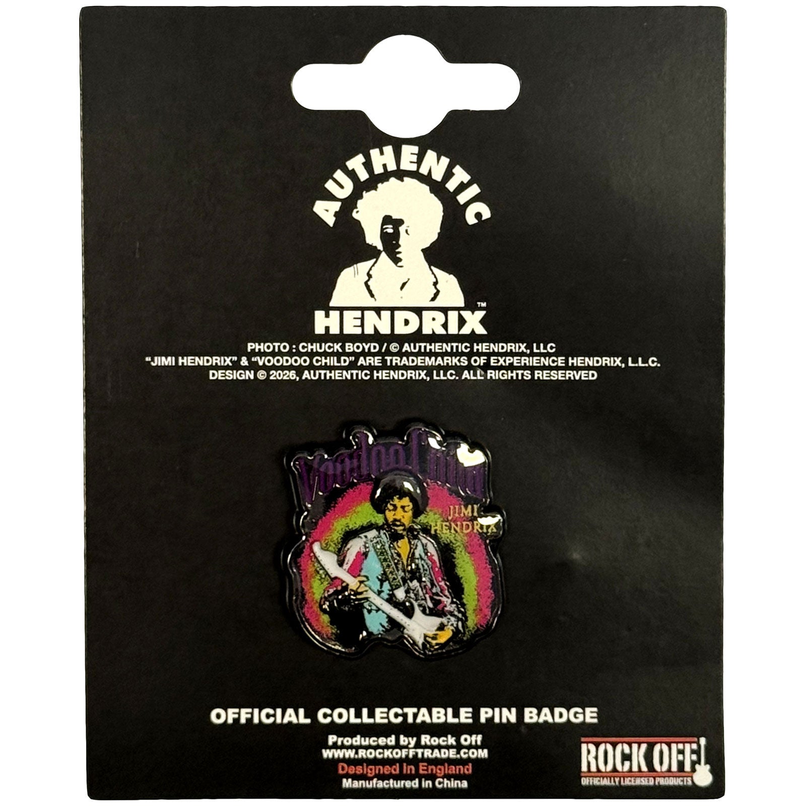 Jimi Hendrix Pin Badge: Voodoo Child