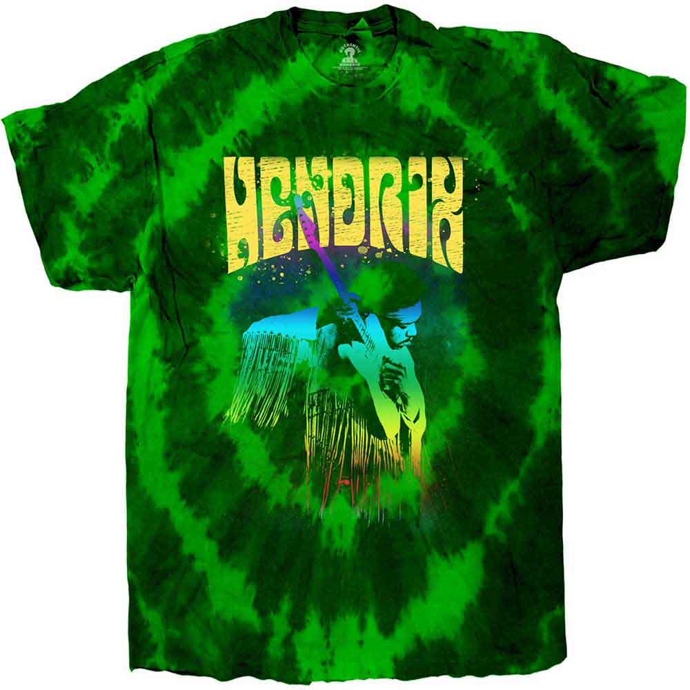 Jimi Hendrix Unisex T-Shirt: Hear The Vibe (Green) (Wash Collection)