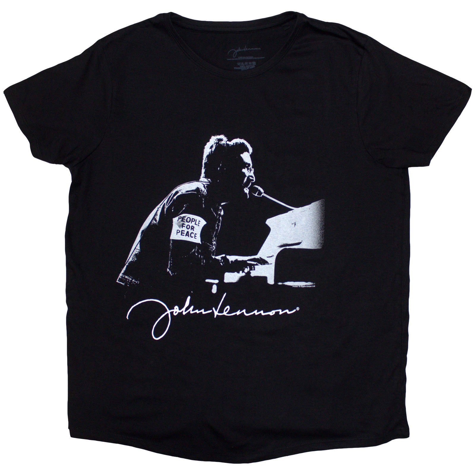 John Lennon Ladies T-Shirt: People for Peace (Black)