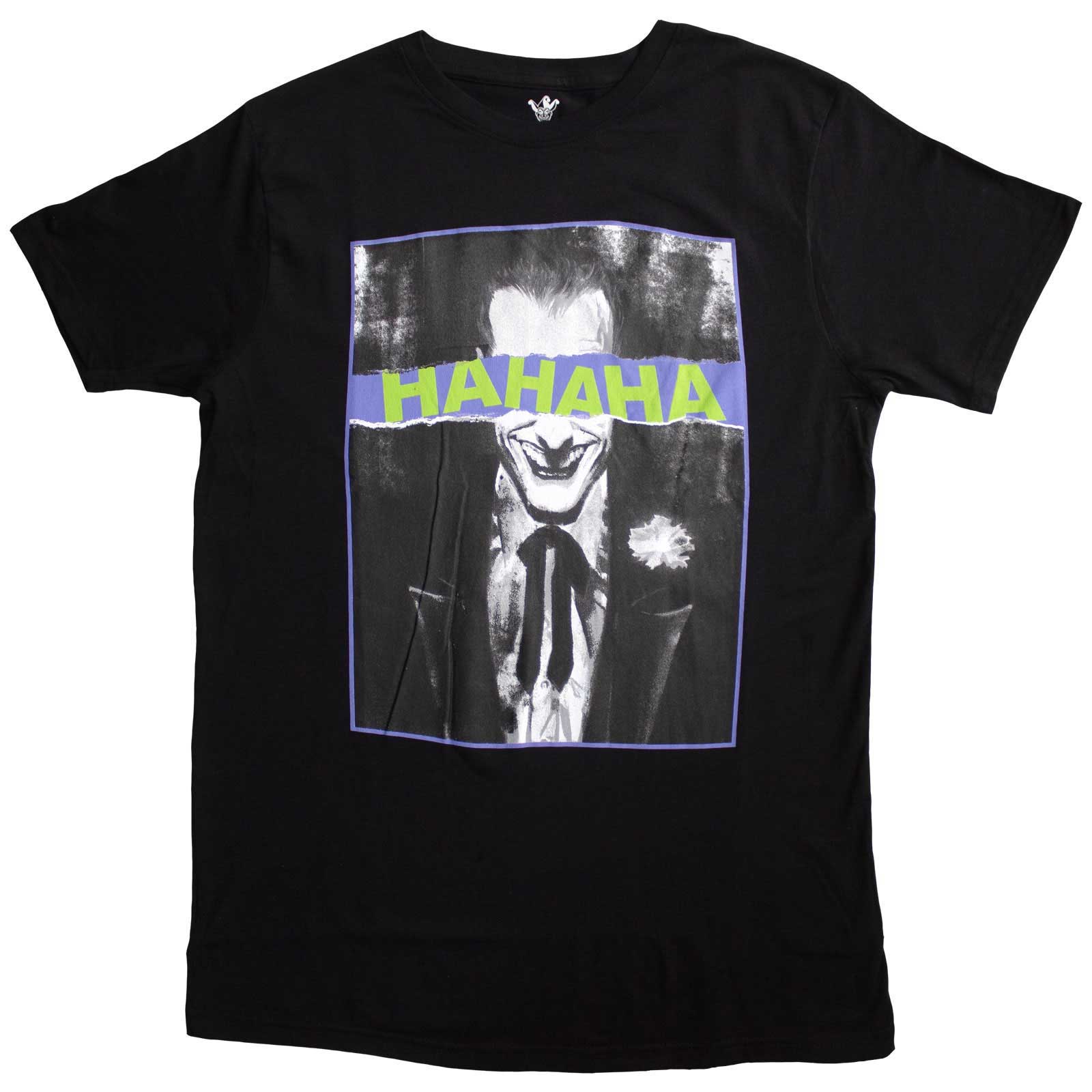 DC Comics Unisex T-Shirt: Joker Hahaha Eyes (Black)