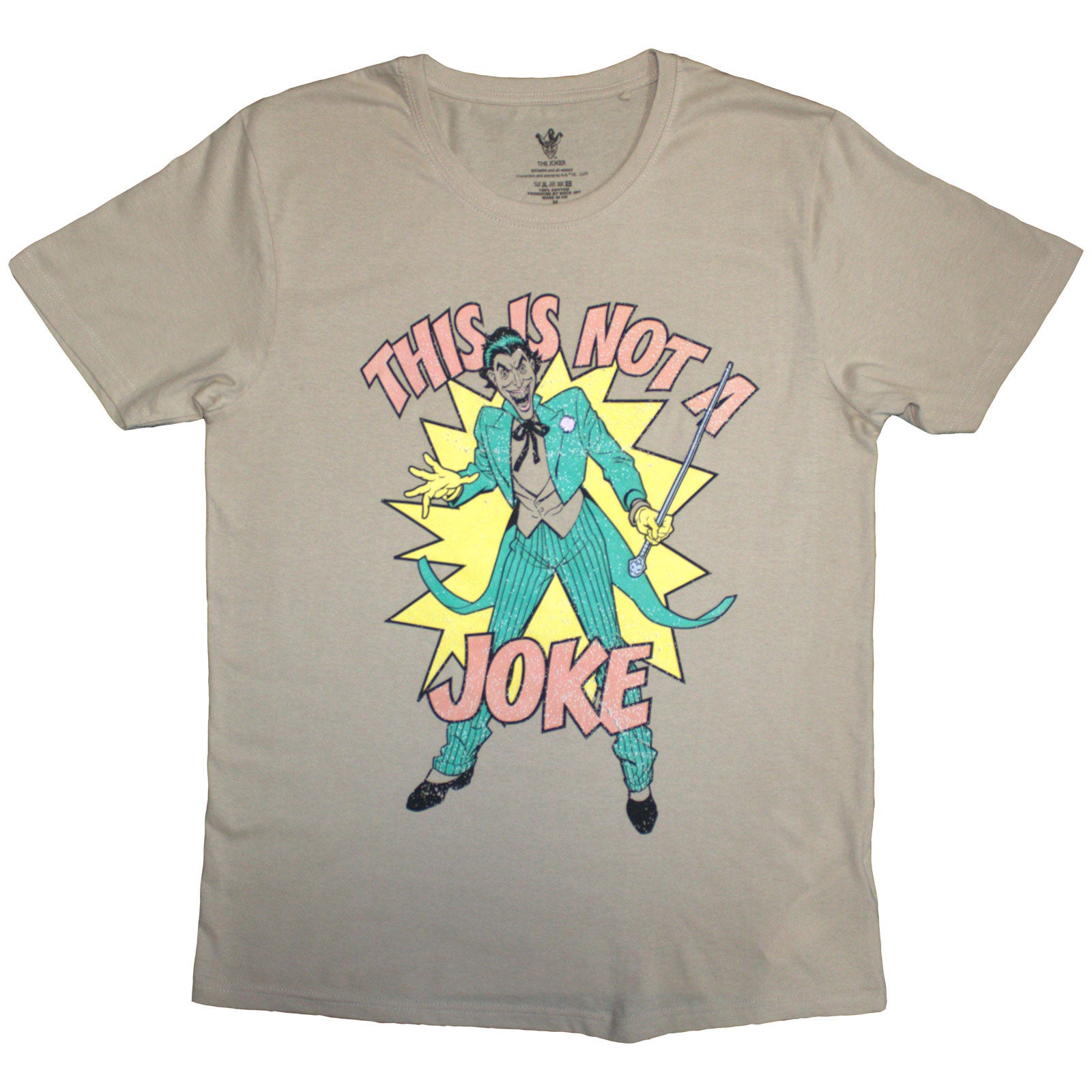 DC Comics Unisex T-Shirt: This Is Not A Joke (Sand)