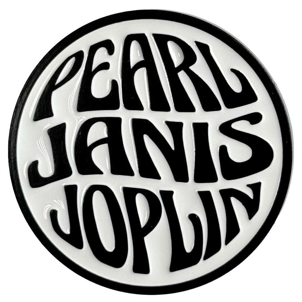 Janis Joplin Pin Badge: Pearl Emblem Mono