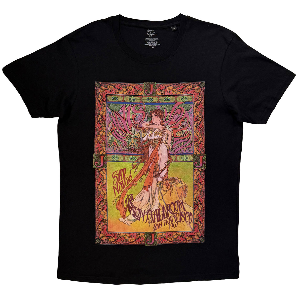 Janis Joplin Unisex T-Shirt: Avalon Ballroom (Black)