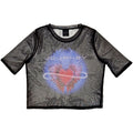 Journey Ladies Mesh Crop Top: Heart (Black)