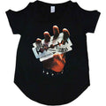 Judas Priest Ladies T-Shirt: British Steel (With Cut-Outs) (Black)