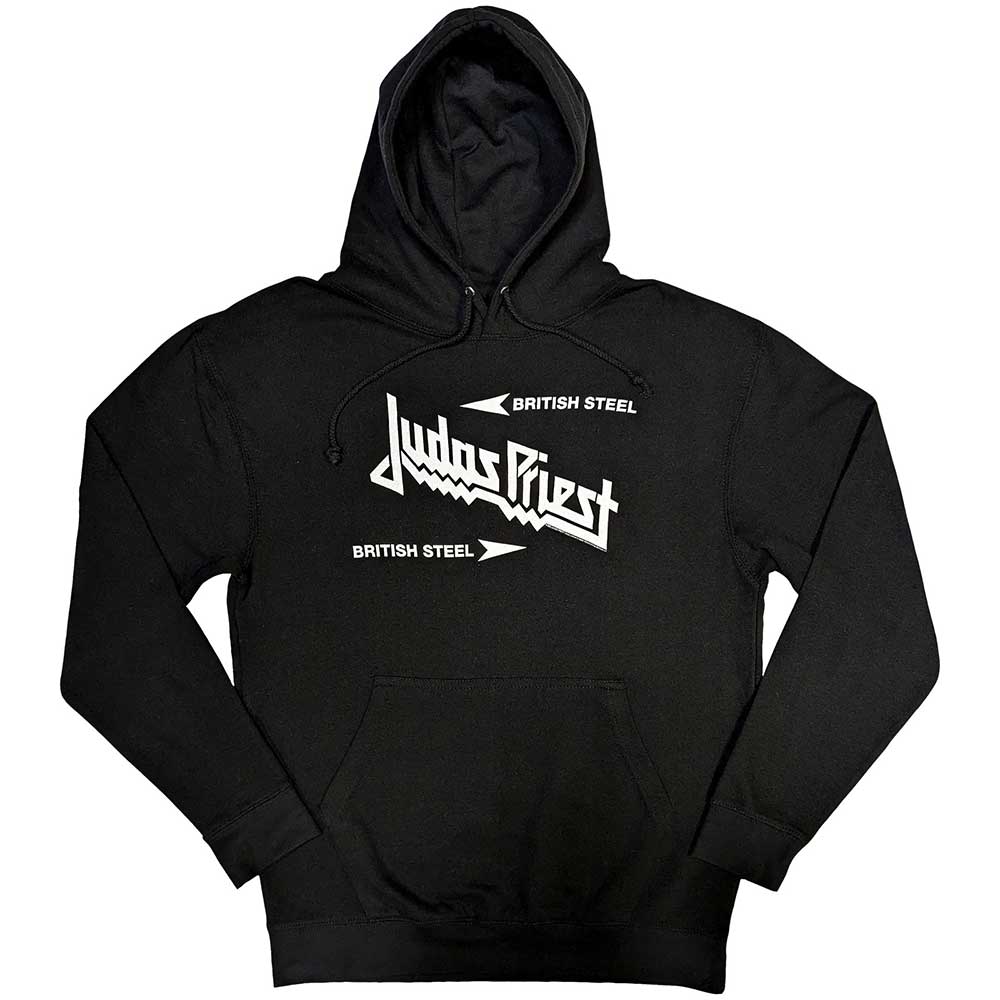 Judas Priest Unisex Pullover Hoodie: British Steel Logo (Black)