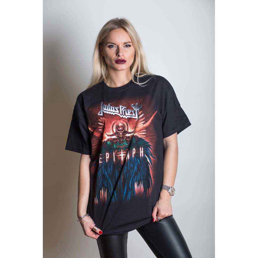 Judas Priest Unisex T-Shirt: Epitaph Jumbo (Black)