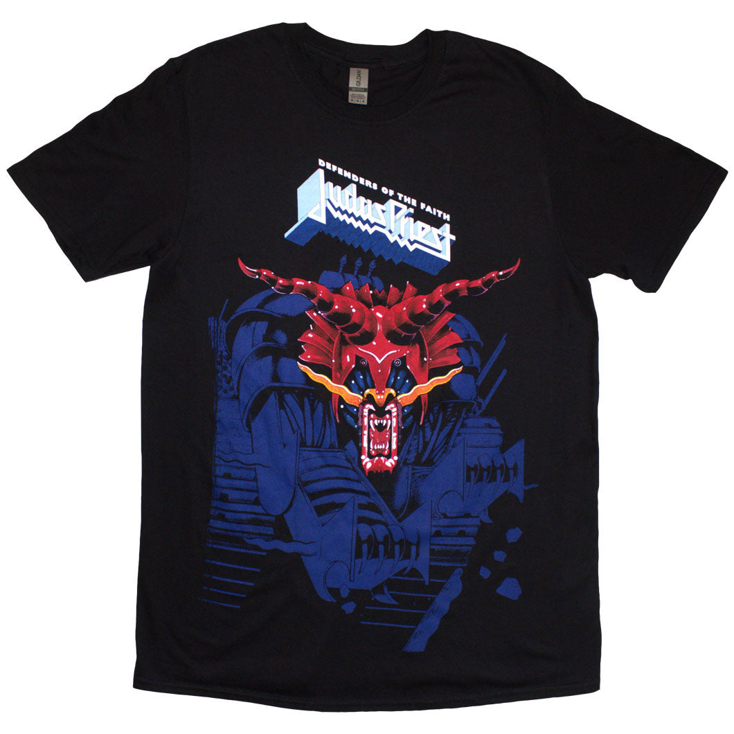 Judas Priest Unisex T-Shirt: Defenders Blue (Black)