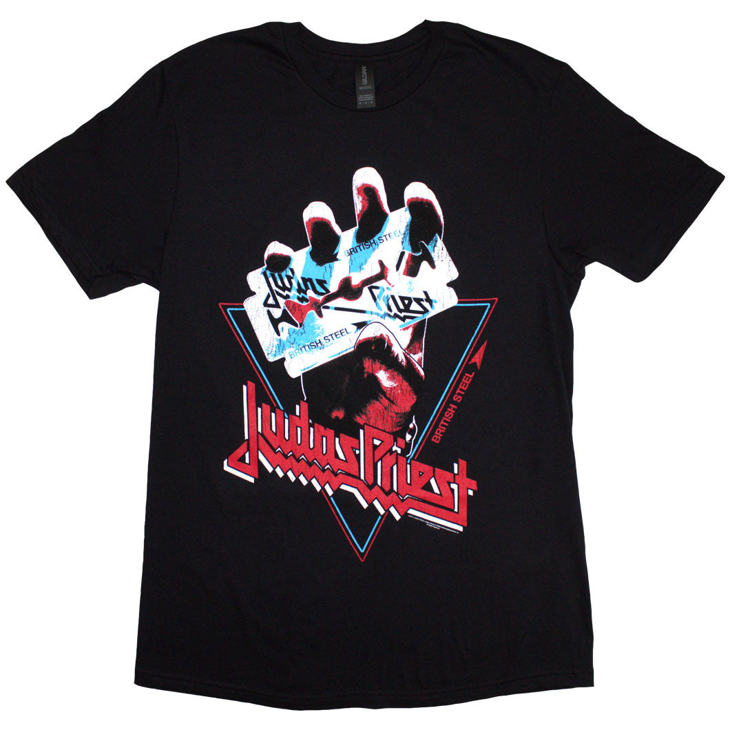 Judas Priest Unisex T-Shirt: British Steel Hand Triangle (Black)