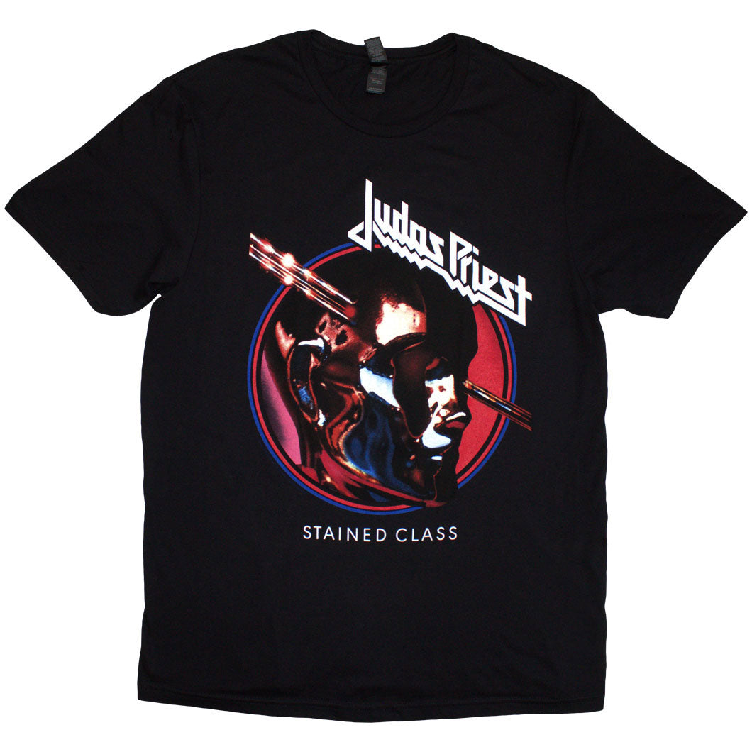 Judas Priest Unisex T-Shirt: Stained Class Album Circle (Black)