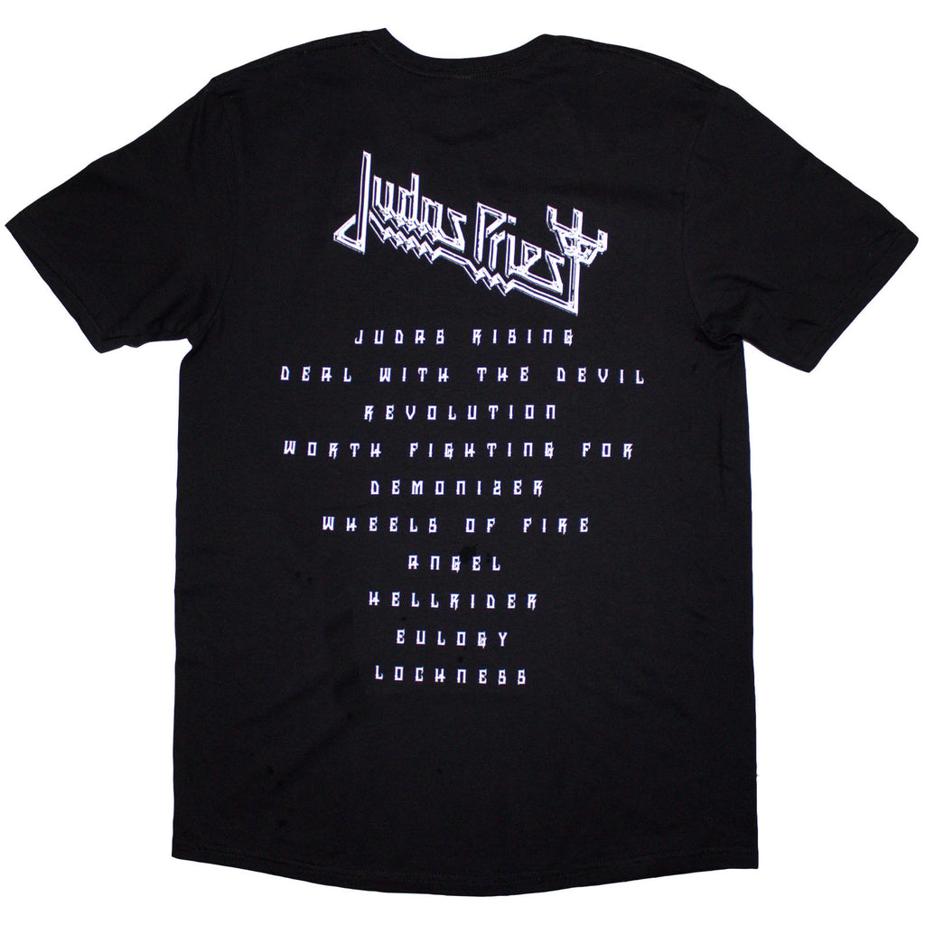 Judas Priest Unisex T-Shirt: Angel Of Retribution Tracklst (Back Print) (Black)